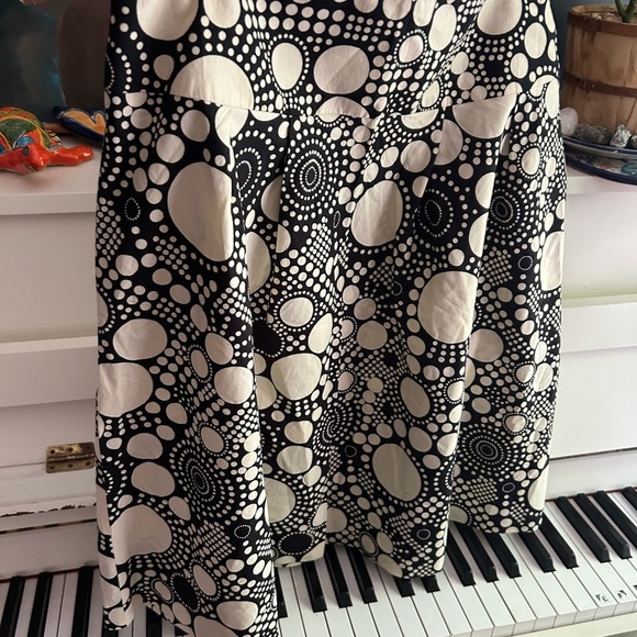 Jacob Y2K Boho Rave Black and White Circle Skater Skirt 5/6 - Picture 13 of 16